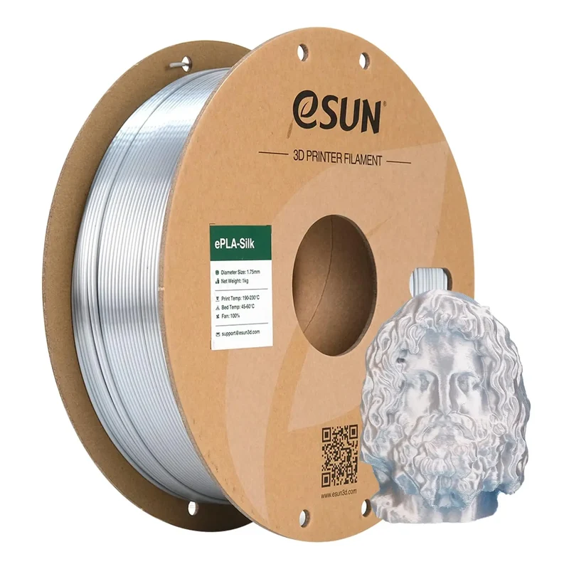 eSUN Silk PLA Filament 1.75mm Silk PLA 3D Printer Filament 1KG (2.2 LBS) Spool 3D Materials for 3D Printers DIY Artwork Printing