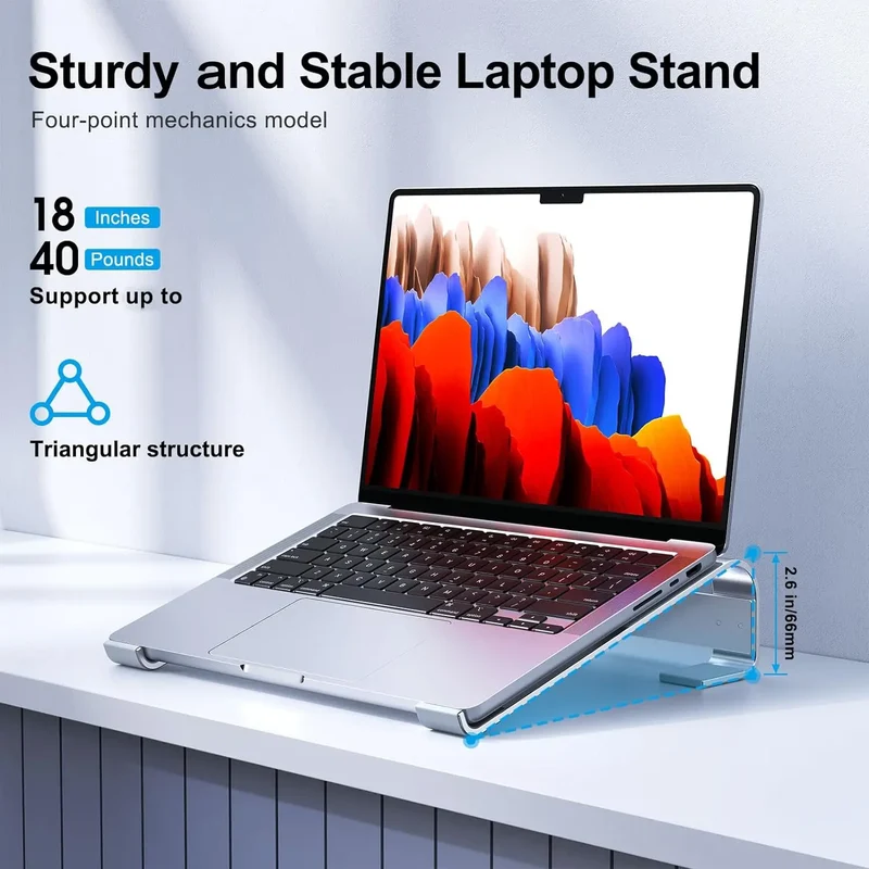 Aluminum Laptop Cooling Stand Riser Desk for Macbook Pro Air Dell HP Lenovo Notebook Computer Holder Bracket Support Accessories