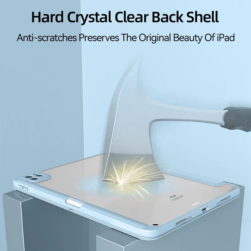 For iPad Case 2024 Air 11 13 M2 Pro 11 13 for 10 Gen Pro 10.5 10.2 9th 8th 6th 5th 9.7 Mini 6 Acrylic Smart Case with Pen Holder