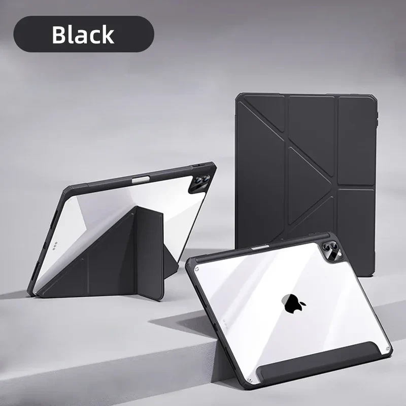 For iPad Case 2024 Air 11 13 M2 Pro 11 13 for 10 Gen Pro 10.5 10.2 9th 8th 6th 5th 9.7 Mini 6 Acrylic Smart Case with Pen Holder