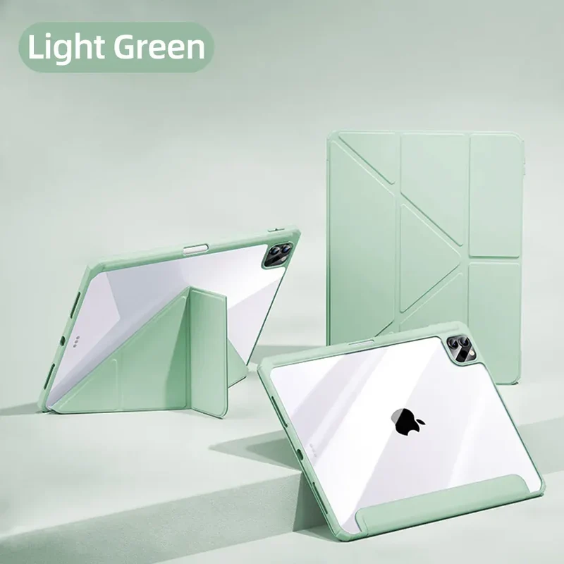 For iPad Case 2024 Air 11 13 M2 Pro 11 13 for 10 Gen Pro 10.5 10.2 9th 8th 6th 5th 9.7 Mini 6 Acrylic Smart Case with Pen Holder