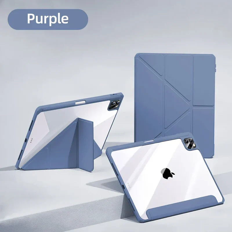 For iPad Case 2024 Air 11 13 M2 Pro 11 13 for 10 Gen Pro 10.5 10.2 9th 8th 6th 5th 9.7 Mini 6 Acrylic Smart Case with Pen Holder