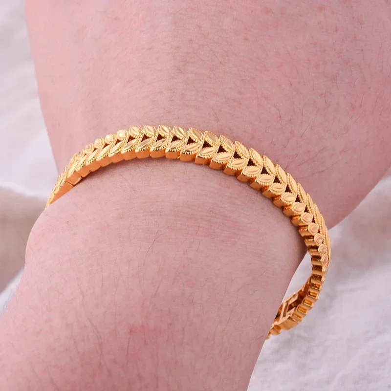 Gold Plated Italian Luxury Bracelet for Men Women,Wedding Fashion Bangles Party Valentine's Day Gift