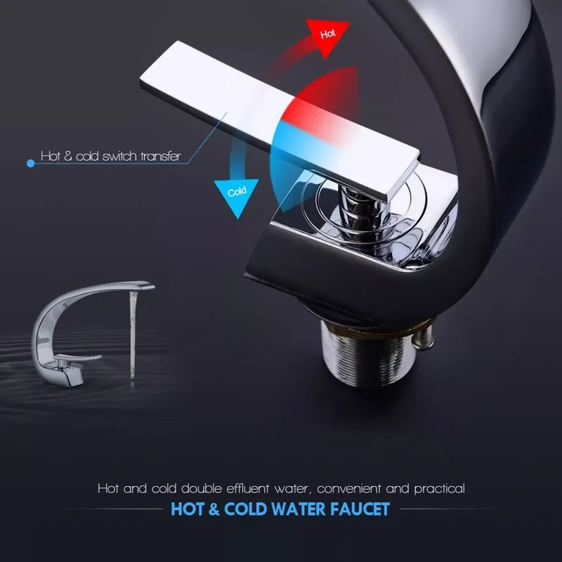 Chrome Basin Faucet Washing Basin Mixer Deck Mounted Cold and Hot Bathroom Faucet