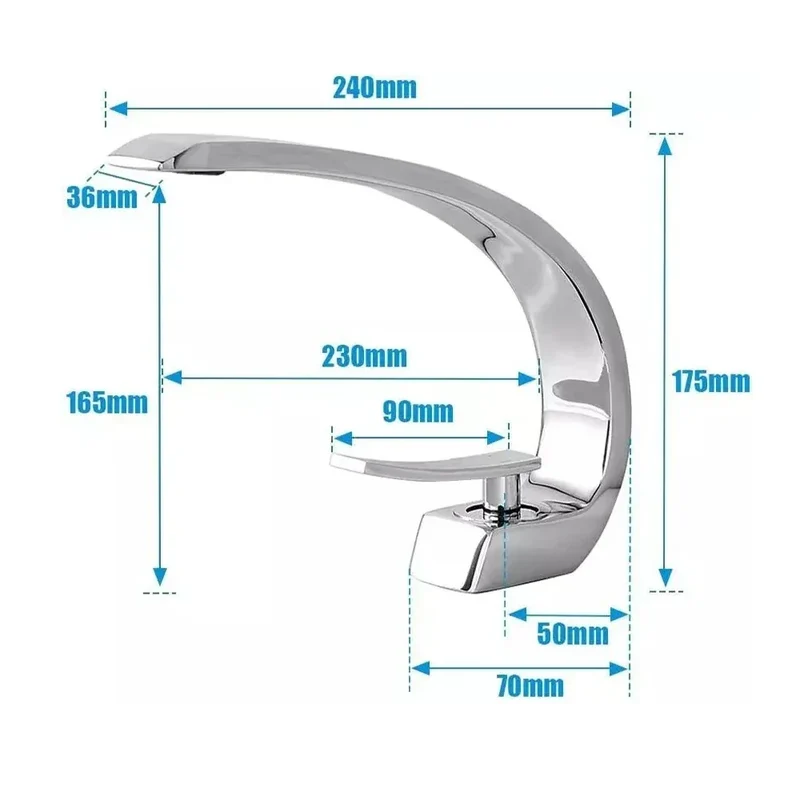 Chrome Basin Faucet Washing Basin Mixer Deck Mounted Cold and Hot Bathroom Faucet