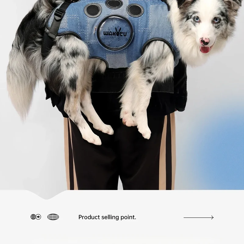 Pet Backpack for Dogs Breathable Pet Harness for Small Medium Large Dogs Portable Cycling Dog Carrier