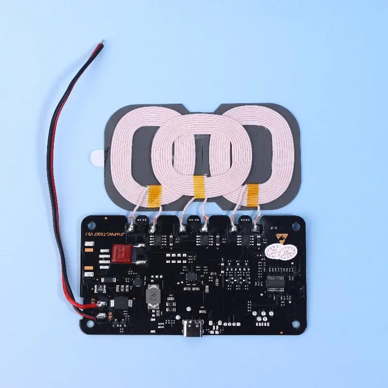 20W High-Capacity Wireless Charger for Car/Home Use; Includes Type-C Interface and 3-Coil DC9-32V Module