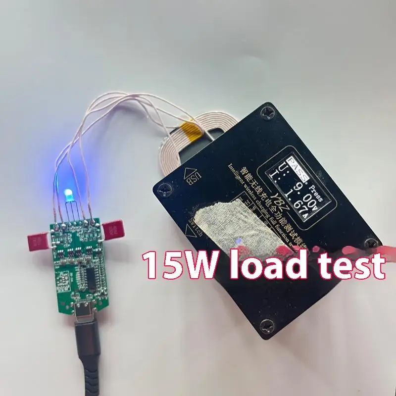 15W Wireless Charger Dual Coil Type-C Interface PCBA Module Convenient for Home And Car Use