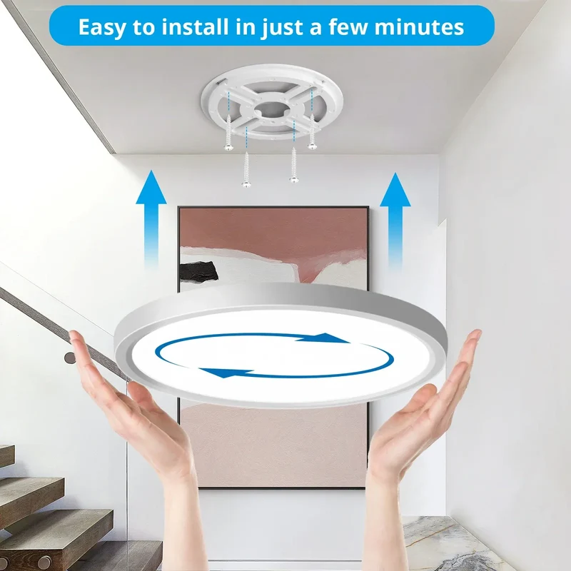 Oeegoo 24W LED Ceiling Light with Radar Motion Sensor, 2400 LM LED Lamp with Motion Sensor Indoor Round, 4000K, φ30CM