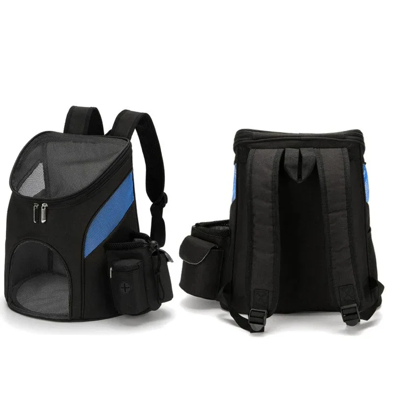 Pet backpack foldable pet portable backpack for going out mesh breathable with side pocket cat and dog backpack