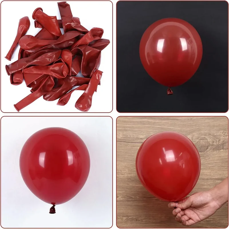 104 Pieces Ruby Red Balloon Red Garland Arch Set with Different Sizes, Suitable for Birthday, Wedding, Valentine's Day
