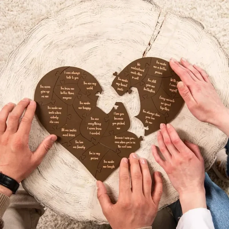1 Box Valentine's Day Love Puzzle Anniversary Gift Wooden 20 Reasons To Love You Puzzle Wedding Party Valentine's Day Gift