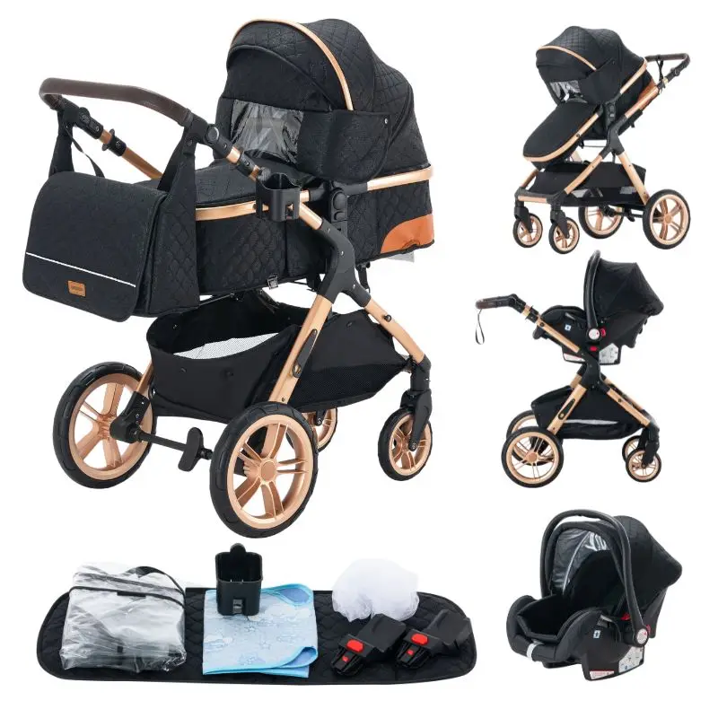 Newest Baby Stroller 3 in1 Multifunctional Stroller Easy Folding Travel Portable Baby Carriage Safety Seat EU Standard