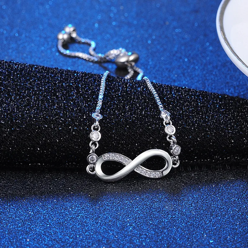 New fine Silver Color pretty Crystal Bracelets for Women Fashion Jewelry Party Wedding Accessories Valentine's Day Gifts