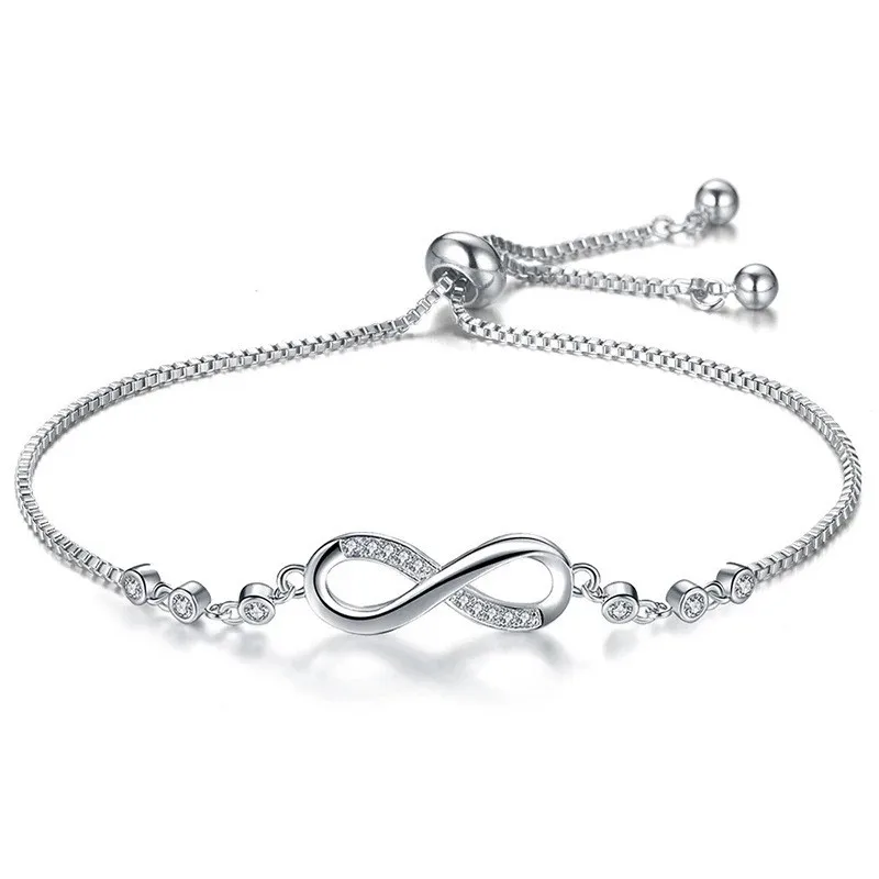 New fine Silver Color pretty Crystal Bracelets for Women Fashion Jewelry Party Wedding Accessories Valentine's Day Gifts