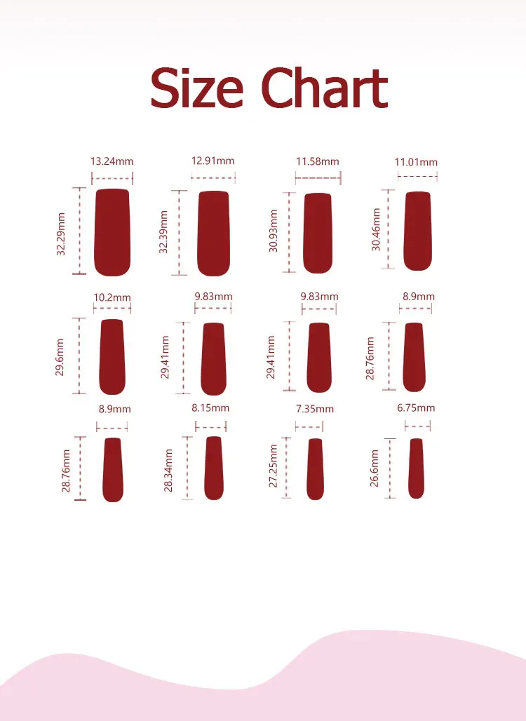 Romantic Red Lips Valentine's Day Wearable Fake Nails Frosted White Detachable Finished False Nails Press on Nails with Glue