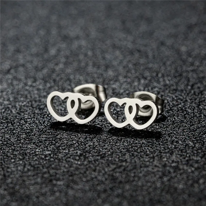 Fashion Small Heartbeat Stud Earrings Medical ECG with Heart Earings for Women Everyday Jewelry Girls Valentine's Day Gift