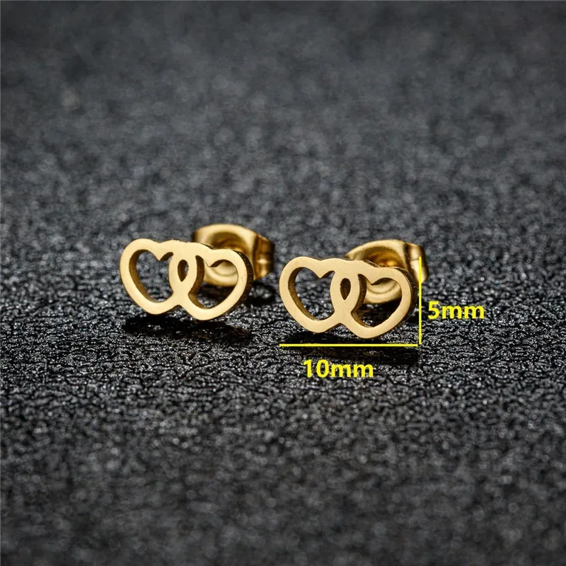 Fashion Small Heartbeat Stud Earrings Medical ECG with Heart Earings for Women Everyday Jewelry Girls Valentine's Day Gift
