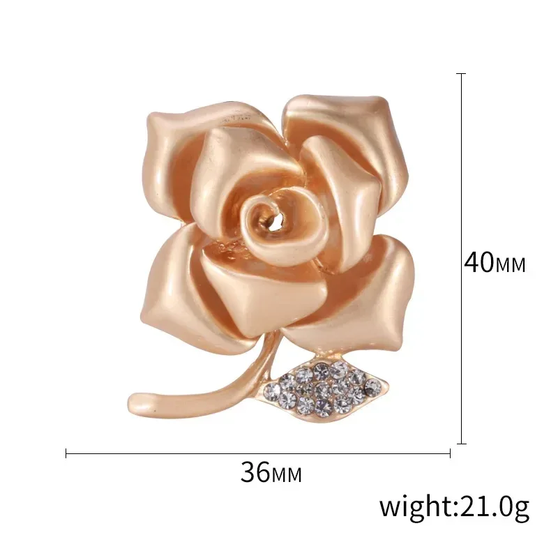 Valentine's Day Enamel Rose Brooches for Women Rhinestone Plant Flower Pins Banquet Party Backpack Gifts Jewelry Accessories