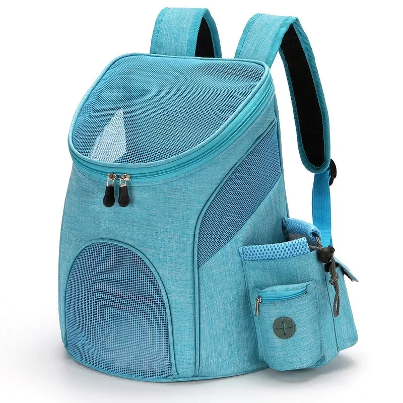 Pet Backpack Foldable Pet Portable Bags for Going Out Mesh Breathable with Side Pocket Cat Carriers Bags Dog Outside Backpack