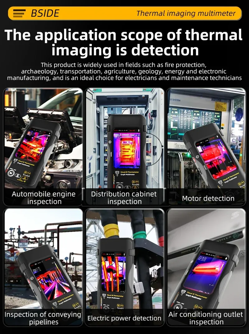 BSIDE SH7 320*320 Thermal Imager Camera 20000 Counts Touchscreen Digital Multimeter 2 in 1 IR Camera for Macro lens Repair PCB