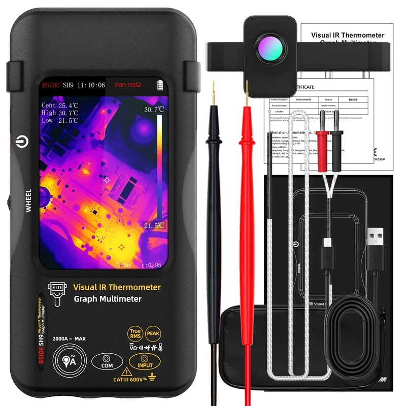 BSIDE SH7 320*320 Thermal Imager Camera 20000 Counts Touchscreen Digital Multimeter 2 in 1 IR Camera for Macro lens Repair PCB