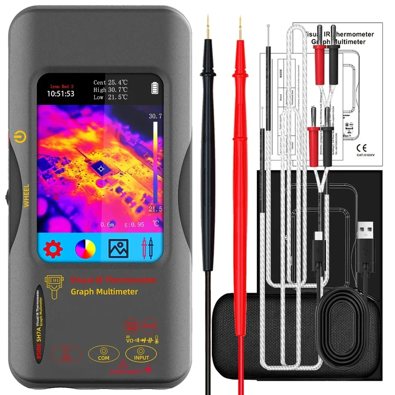 BSIDE SH7 320*320 Thermal Imager Camera 20000 Counts Touchscreen Digital Multimeter 2 in 1 IR Camera for Macro lens Repair PCB
