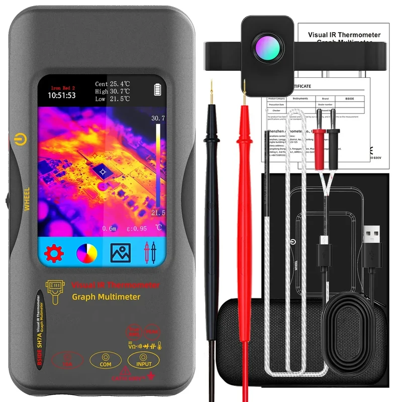 BSIDE SH7 320*320 Thermal Imager Camera 20000 Counts Touchscreen Digital Multimeter 2 in 1 IR Camera for Macro lens Repair PCB