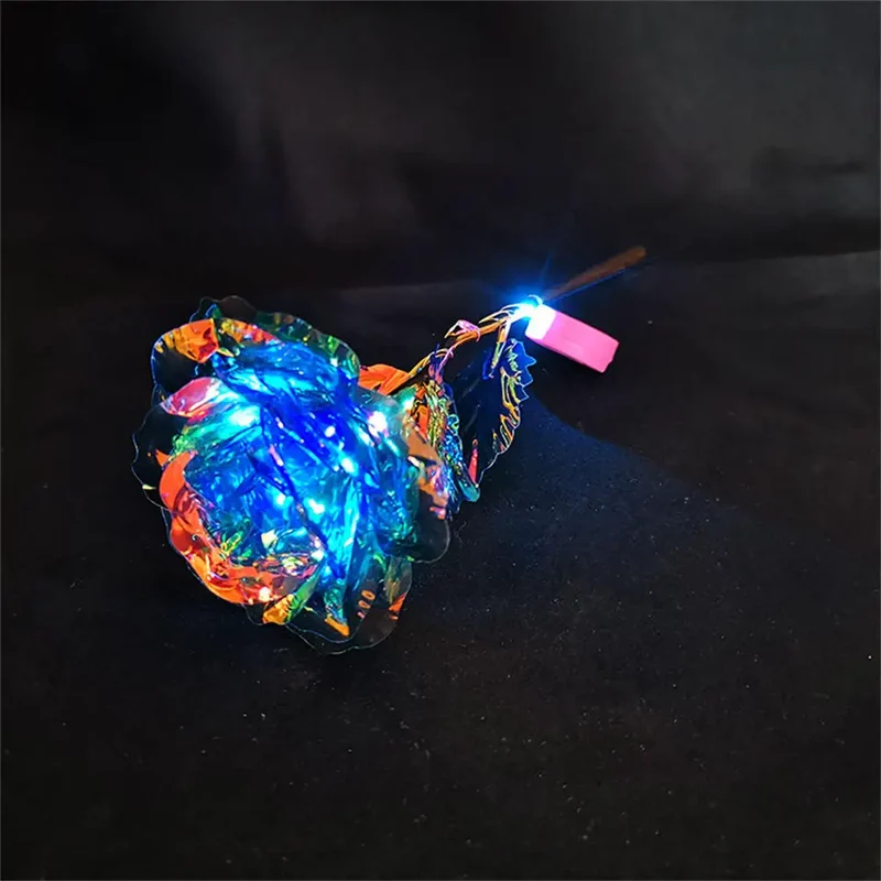 Glowing Rose Artifical Fake Flowers Valentine'S Day Mother'S Day Gift Anniversary Wedding Lover Lighting Roses Party Supplies