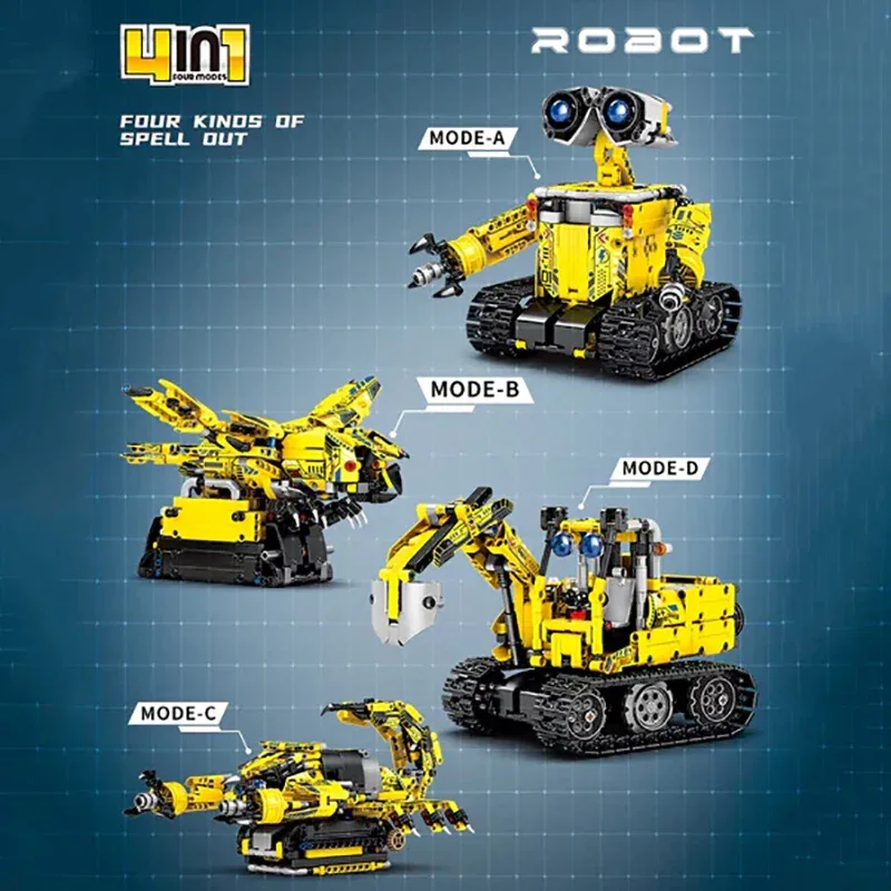 828PCS MOC Cartoon Movie Wall-E Robot Building Blocks City Technical RC Car Robot Model Bricks Assembel Toys for Children Gift