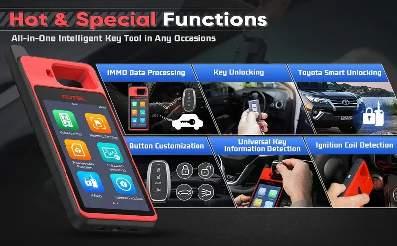 Autel MaxiIM KM100 Key Fob Programming Immobilizer Tool 2PCS Autel IKEY 60s Key Generation IMMO Key Learning on 99% Car KM100X