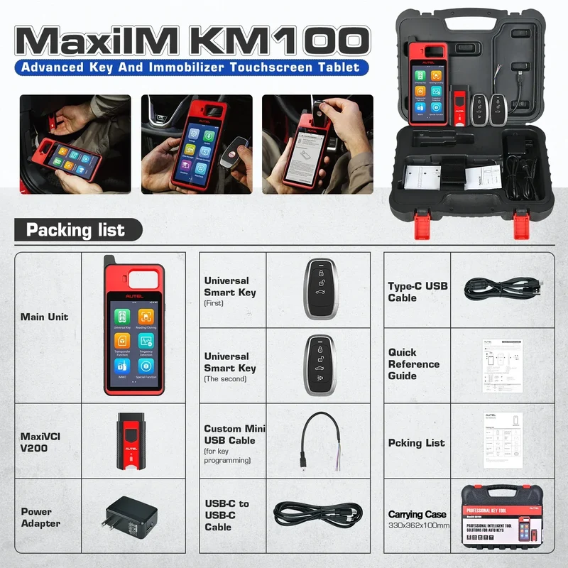 Autel MaxiIM KM100 Key Fob Programming Immobilizer Tool 2PCS Autel IKEY 60s Key Generation IMMO Key Learning on 99% Car KM100X