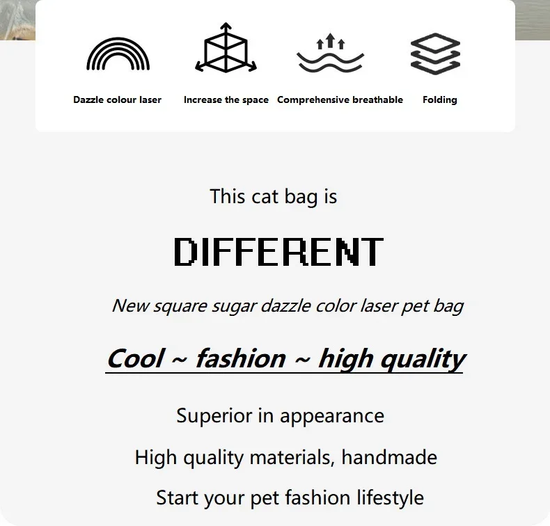 Pet Cat Carrier Backpack Breathable Travel Outdoor Shoulder Bag For Small Dogs Portable Transparent Carrying Pet Supplies Laser