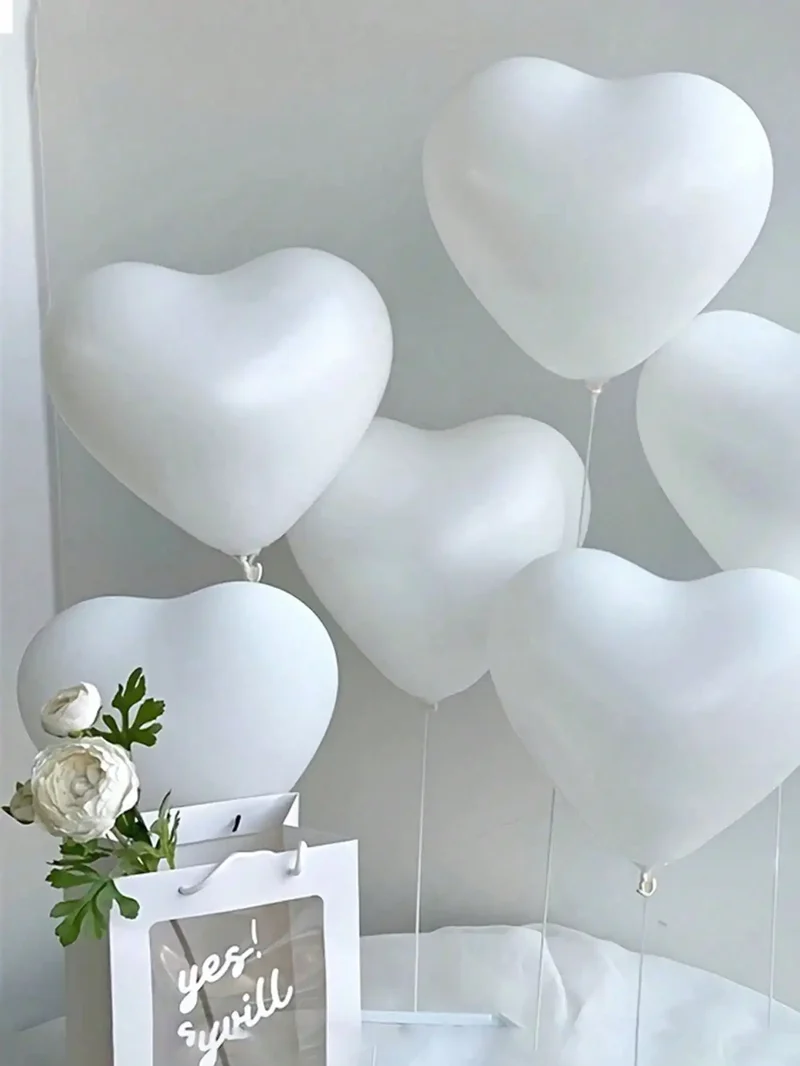 10/20Pcs Heart Shaped Balloons Red Pink Black Latex Balloon for DIY Valentine's Day Engagement Wedding Party Anniversary Decor