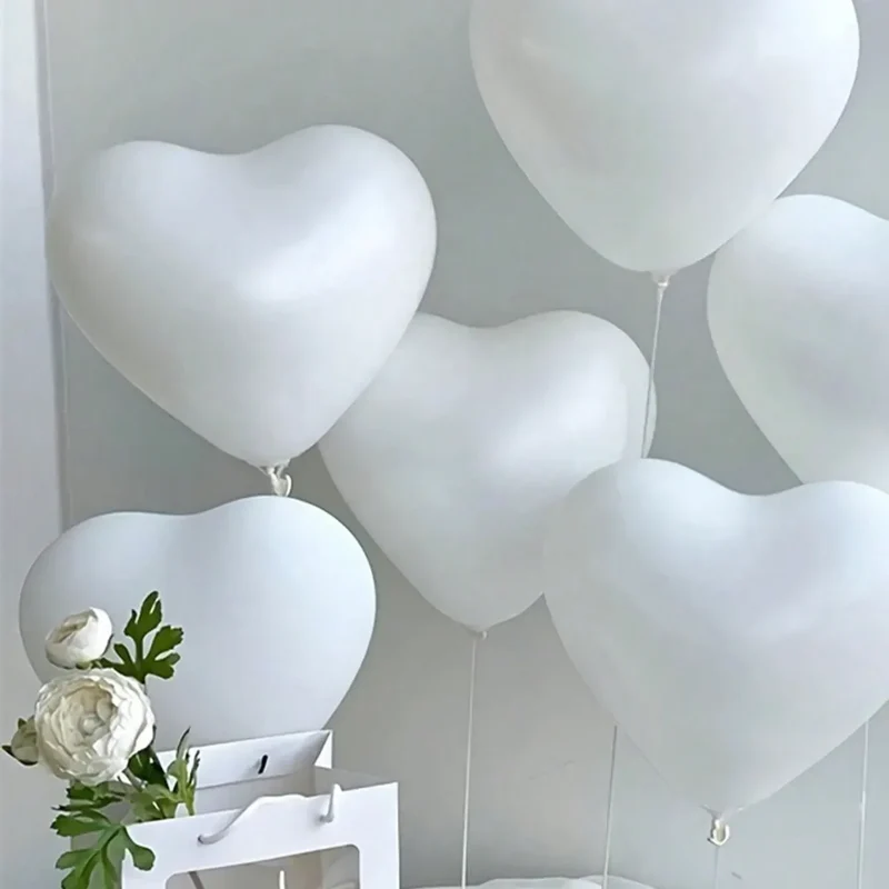 10/20Pcs Heart Shaped Balloons Red Pink Black Latex Balloon for DIY Valentine's Day Engagement Wedding Party Anniversary Decor
