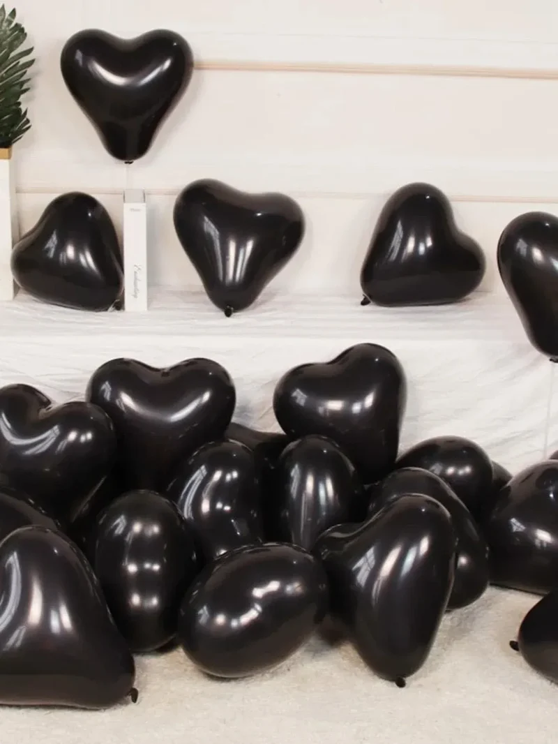 10/20Pcs Heart Shaped Balloons Red Pink Black Latex Balloon for DIY Valentine's Day Engagement Wedding Party Anniversary Decor