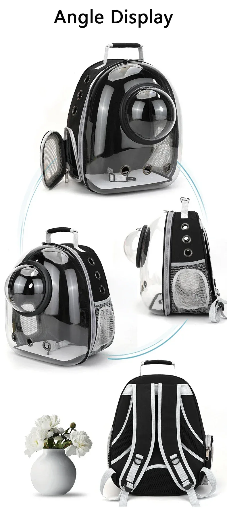 Pet Cat Carrying Bag Space Pet Backpacks Breathable Portable Transparent Backpack Puppy Dog Transport Carrier Space Capsule Bags