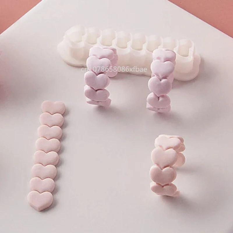 Valentine's Day Series Soft Ceramic Clay Molds Heart Jewelry Pendant Shape Cutting Mold DIY Polymer Clay Cutters Handmade Tools