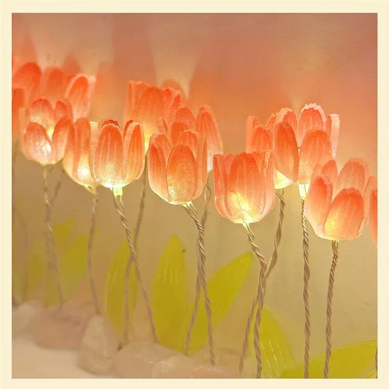 DIY Wooden Photo Frame Tulip Flower Sea Home Decoration Ornaments Atmosphere Lights Valentine's Day Mother's Day Birthday Gifts
