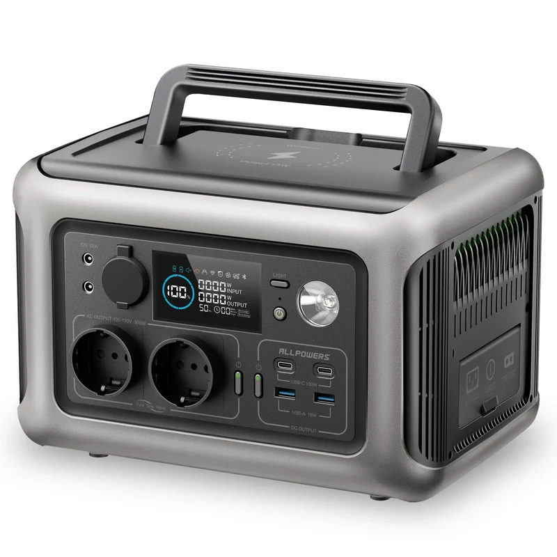 ALLPOWERS R600 Solar Generator with SolarPanel (Optional), 600W 299Wh LiFePO4 Portable Power Station with Solar Charger for Camp
