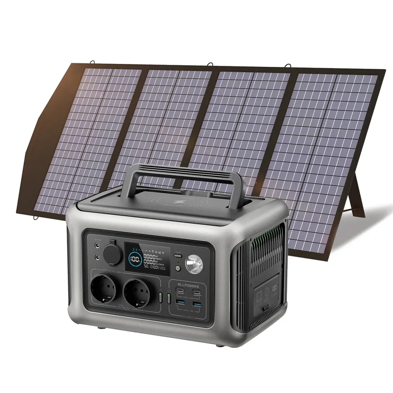 ALLPOWERS R600 Solar Generator with SolarPanel (Optional), 600W 299Wh LiFePO4 Portable Power Station with Solar Charger for Camp