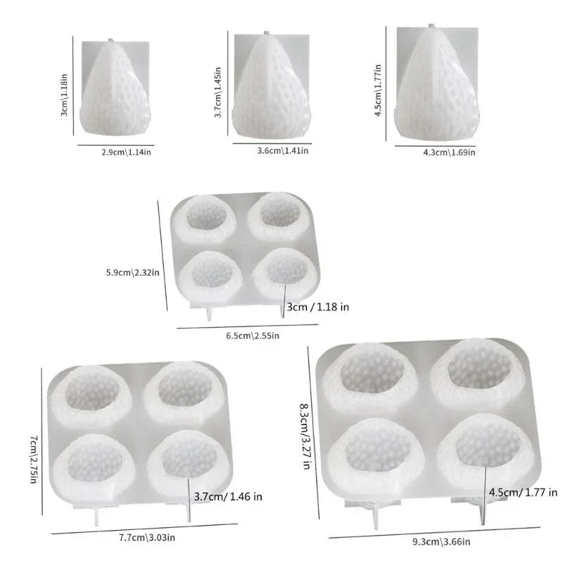 3D Strawberry Aromatherapy Candle Silicone Mold DIY Handmade Romantic Scented for Valentine's Day Party Home Decor Birthday Gift