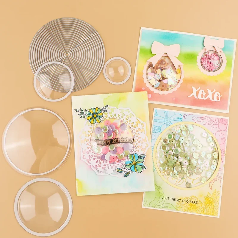Bundle Deal Jar Heart Egg TV Dimensional Shaker Domes Basic Geometry Shaker Blisters Easter Valentine's Day Card Making Supplies