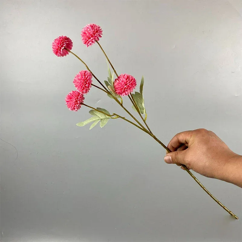 5 Head Dandelion Artificial Flowers Wedding Decoration Fake Flowers Small Thorn Ball DIY Home Decor Bouquet Valentine's Day Gift