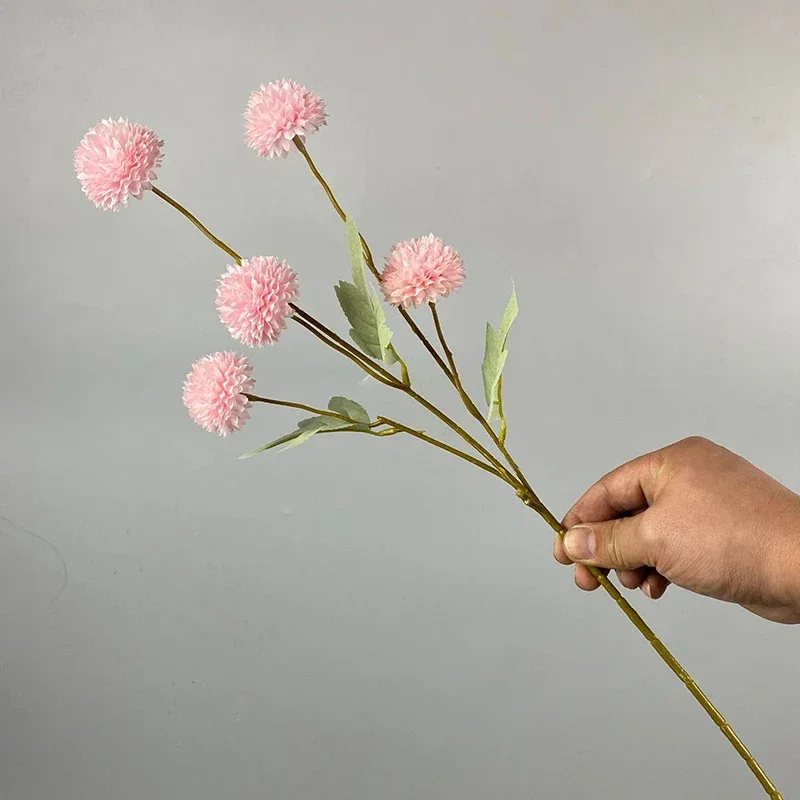 5 Head Dandelion Artificial Flowers Wedding Decoration Fake Flowers Small Thorn Ball DIY Home Decor Bouquet Valentine's Day Gift