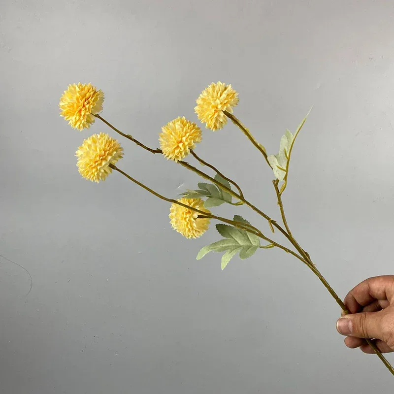 5 Head Dandelion Artificial Flowers Wedding Decoration Fake Flowers Small Thorn Ball DIY Home Decor Bouquet Valentine's Day Gift