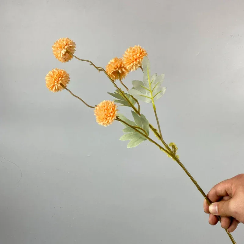5 Head Dandelion Artificial Flowers Wedding Decoration Fake Flowers Small Thorn Ball DIY Home Decor Bouquet Valentine's Day Gift