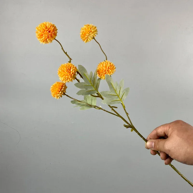 5 Head Dandelion Artificial Flowers Wedding Decoration Fake Flowers Small Thorn Ball DIY Home Decor Bouquet Valentine's Day Gift