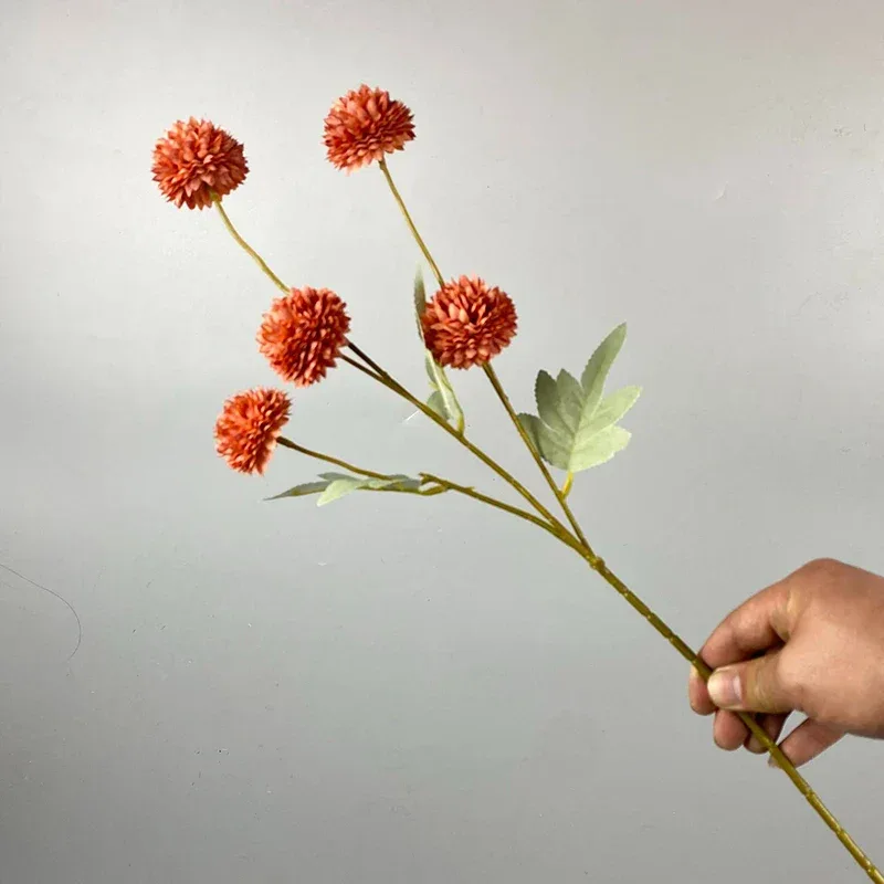 5 Head Dandelion Artificial Flowers Wedding Decoration Fake Flowers Small Thorn Ball DIY Home Decor Bouquet Valentine's Day Gift