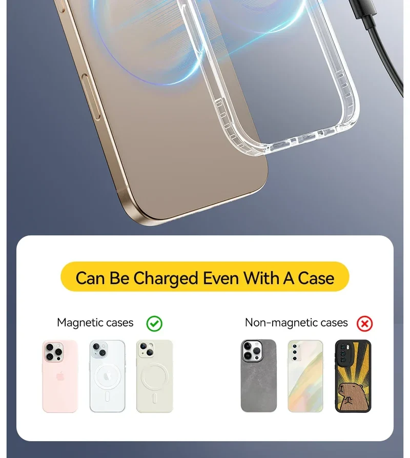 Essager Magnetic Wireless Charger With Holder 15W Fast Charging For iPhone16 15 14 13Pro Max Airpods Mini Wireless Phone Charger
